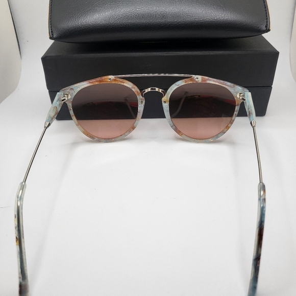New RetroSuperFuture Brown/Opal Acetate/Metal Tinted Brown Lens Sunglasses